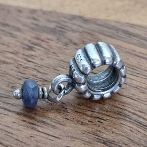 Pandora Sterling Silver Charm with September Blue Accent